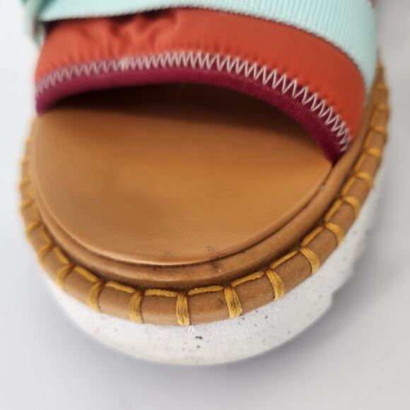 Chloé Lilli Multi-Strap Platform Sandals Orange/Teal EU 38 (US 7.5–8) - Picture 15 of 17